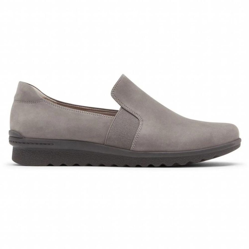 ARAVON JOSIE SUEDE LEATHER SLIP ON LOAFERS GREY NWT SZ 7